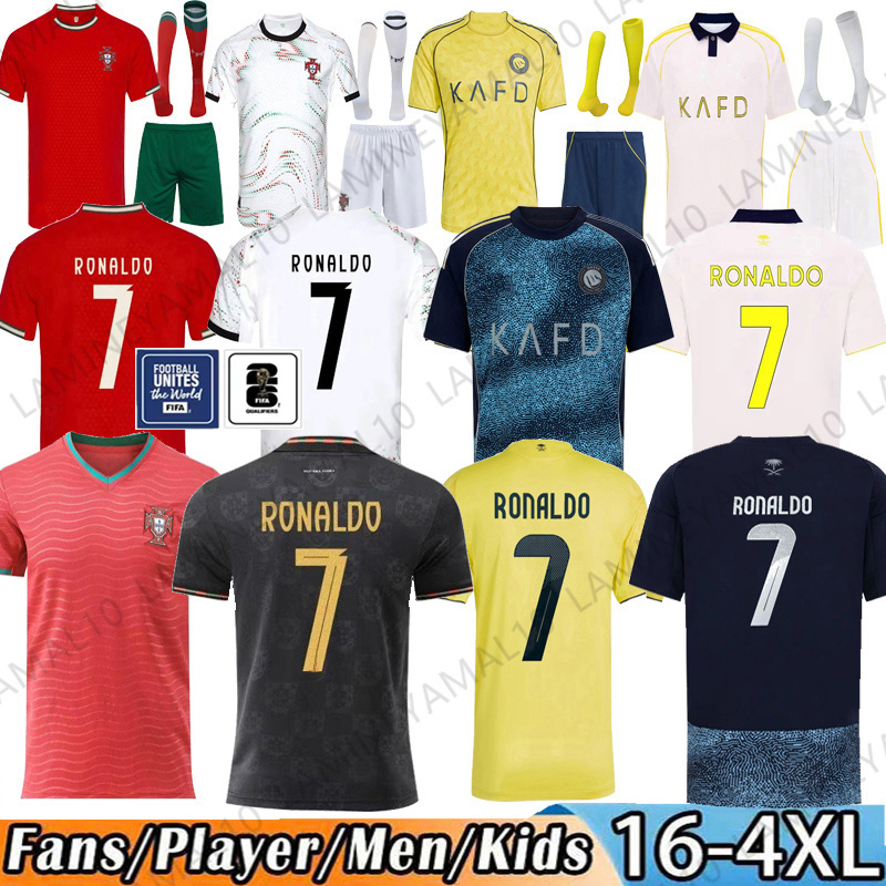 2026 Portugal Ronaldo football shirts Al Nassr FC Soccer Jerseys B.FERNANDES BERNARDO 26 27 Riyadh Ronaldo Men kit Portuguese Child Shirt Kits Player national