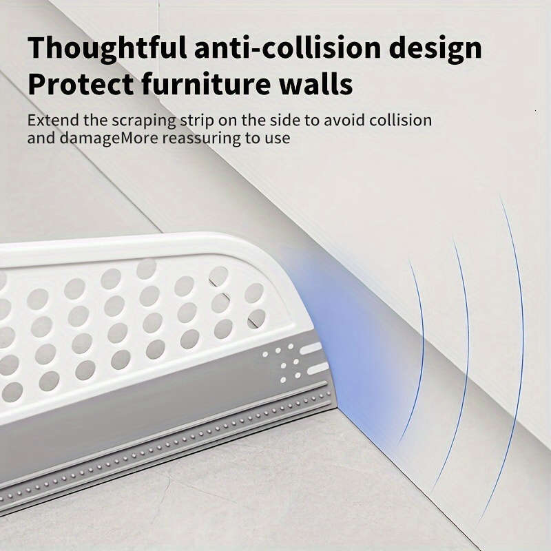 Multi-Surface Squeegee Household Cleaning, Integrated Sweeping and Scraping Function, Rotating Brush Head, Pet Hair Remover, for Living Room, Bedroom,