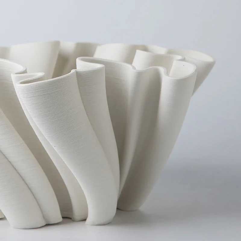 Ceramic 3D Printing Vase Nordic Home Design Luxury Stand for Flowers Vase Ikebana White Table Decor Living Room Decoration Gift C251124