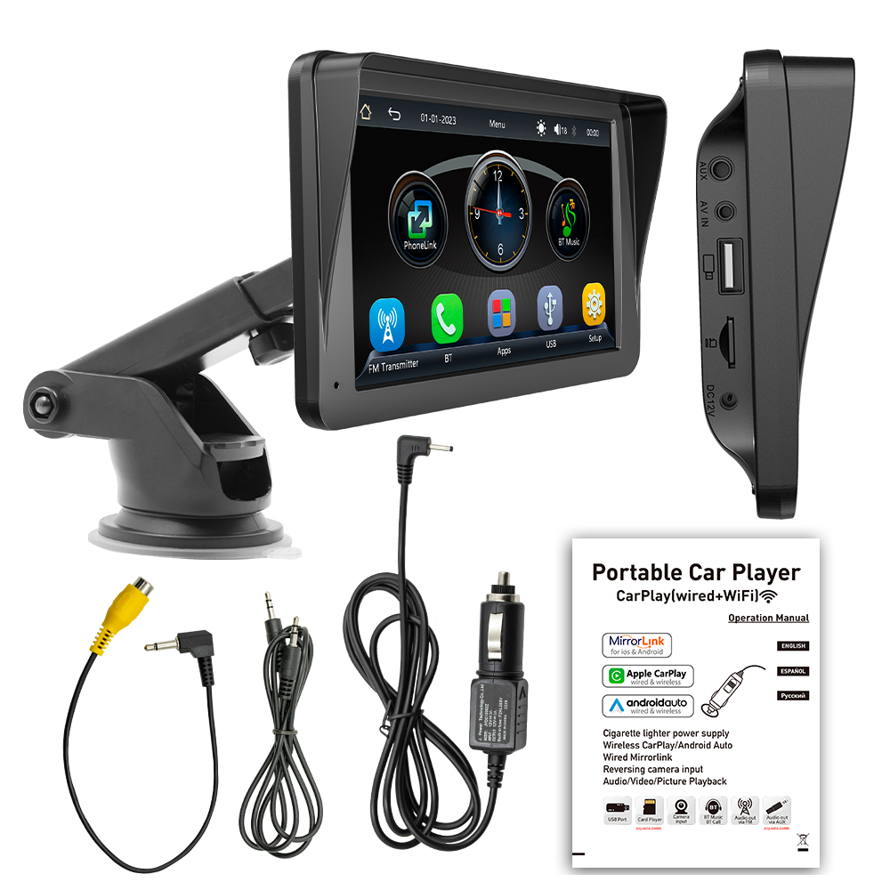 X5300 7 Inch Touch Ips Screen Carplay Carplay Android Auto Built in Speaker Wireless Car Play Car Screen Car Monitor