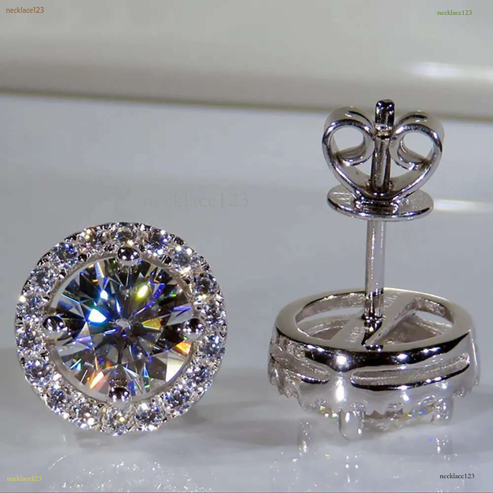 Classic Sterg Sier Stud 4mm Round Simulated Dia Earrings for Women Men Jewelry