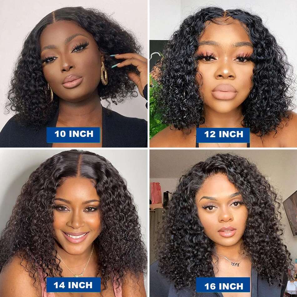 X Short Jerry Bob Deep Wigs Human Hair Natural Black Pre Plucked Lace Frontal Pixie Curly Wig Tote Bag Tote Bag