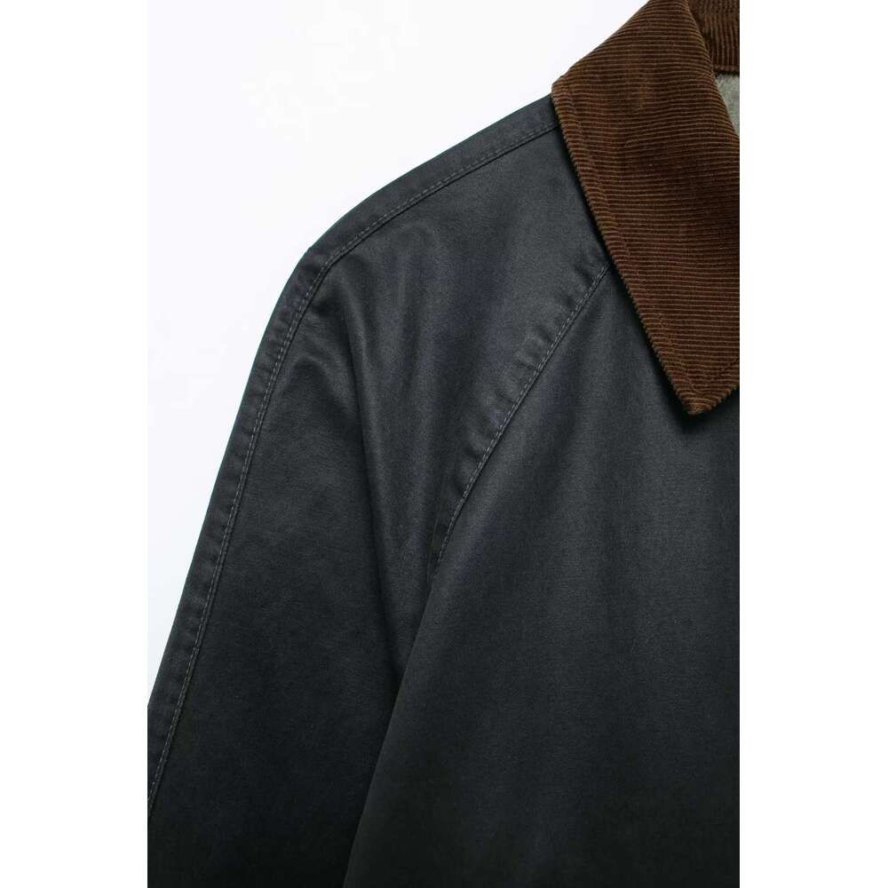Designer Clothes European And American Style Foreign Trade Women's Clothing New Fashionable Versatile Long Sleeved Corduroy Collar Jacket