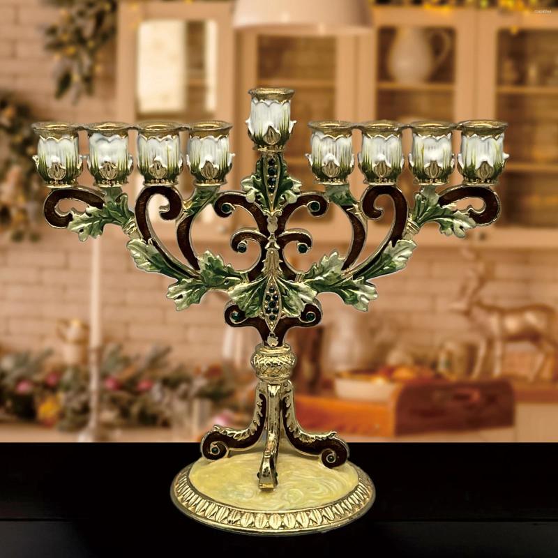 Candle Holders Stand For Christmas Party Wedding Home Decor Artistic Metal Holder Hanukkah Menorah Candlestick Candelabrum H260310