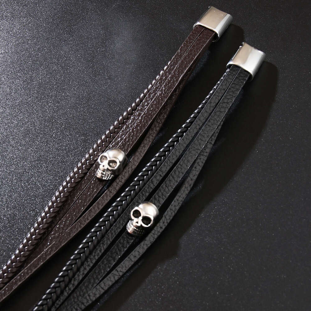 Explosive Punk Style Evil Alloy Magnetic Buckle Skull Head Bracelet