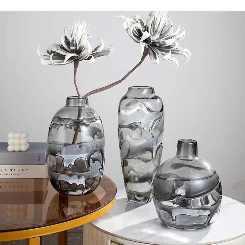 Light Luxury Glass Vase Living Room Foyer Decoration Hydroponic Flower Arrangement Home Art C251124
