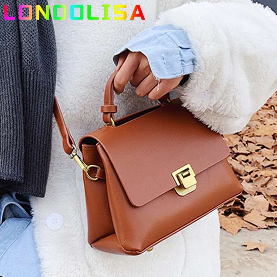 Vintage Pure Color Tote Fashion New Quality PU Leather Women's Designer Handbag High Capacity Shoulder Messenger Bag