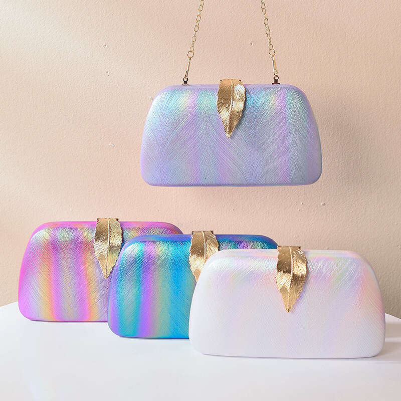 Dinner Bag Korean Version Of Fashionable And Creative Leaf Dinner For Girls Mobile Phone Disassembly Chain Gradient New Handheld Banquet Bag KQ