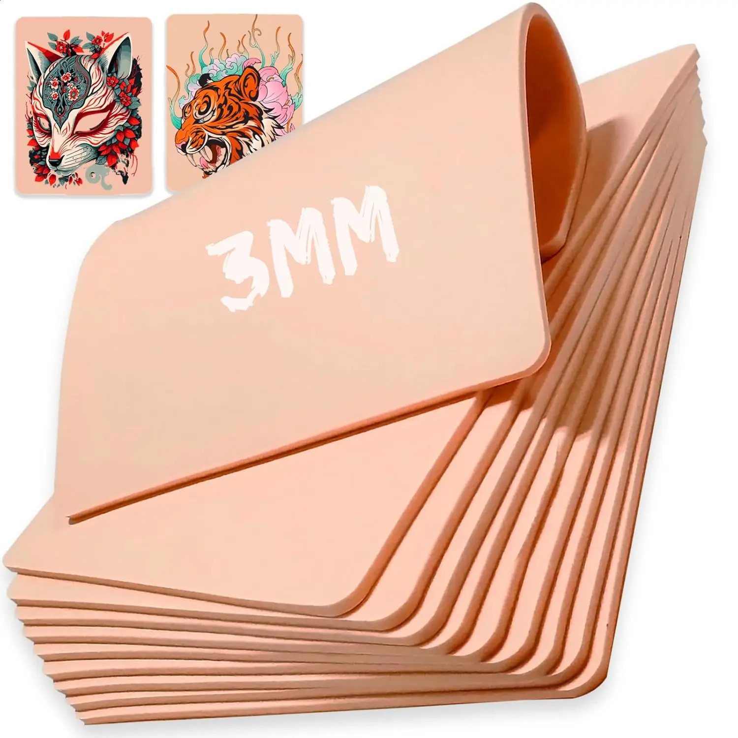 15/10/5/1PCS M Thick Tattoo Practice Skin Blank Double Sides Silicone Fake Skin Beginner Training Practice Skin Accessories 250422