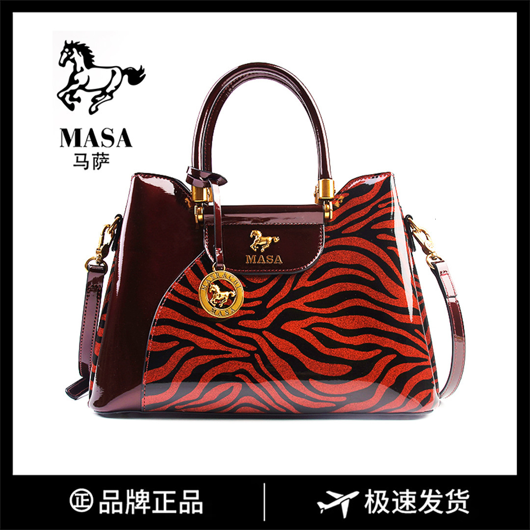 Massa Handbag New Large Capacity Fashionable Glossy Printed High-End Feeling Single Shoulder Crossbody Women's Tote Bag