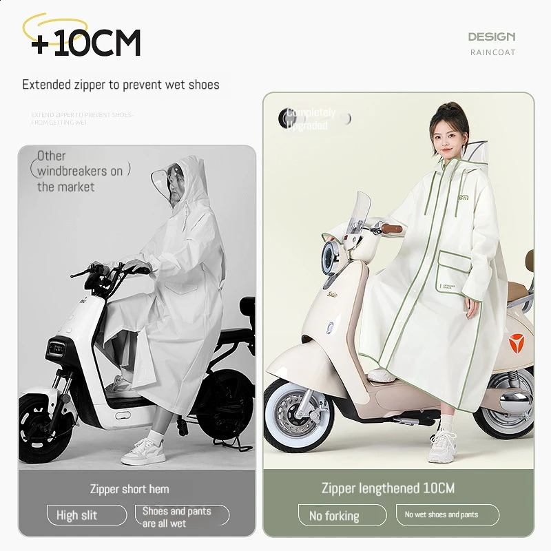 Fashion Women Transparent Eva Plastic Man Raincoat Travel Waterproof Rainwear Adult Can Hold Backpack Rain Coat 250421