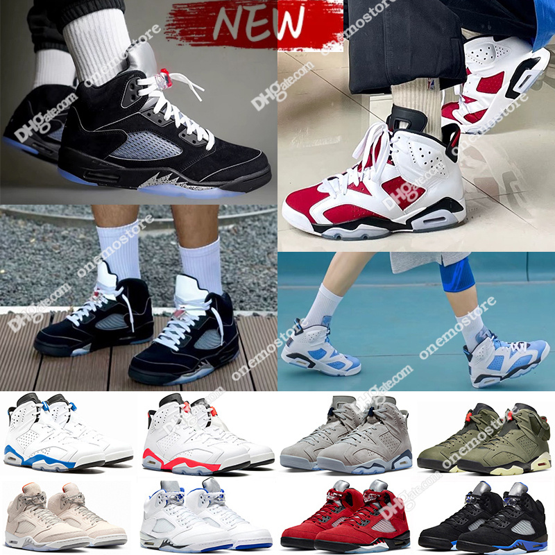 man 6 5 Basketball Shoes outdoor shoes 6S 5S Black Metallic Fire Red British Khaki UNC Black Phantom Blue Pink Silver Yellow Goldd Brown Green Bronze Sports Trainers