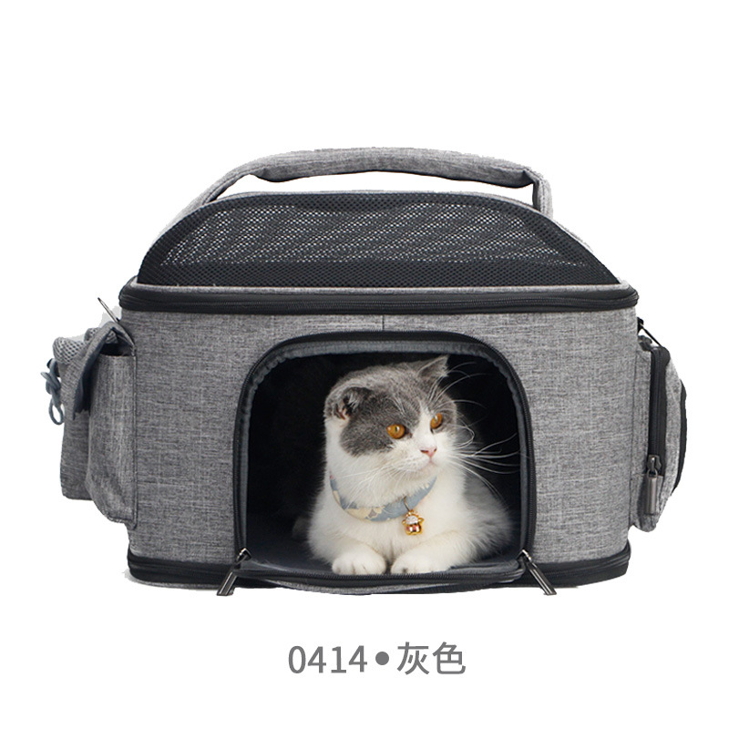 Winter-Ready Crossbody Pet Backpack: Insulated Portable Cat Carrier & Dog Cage with Storage Compartments | All-Weather Travel Organizer for Cats/Dogs