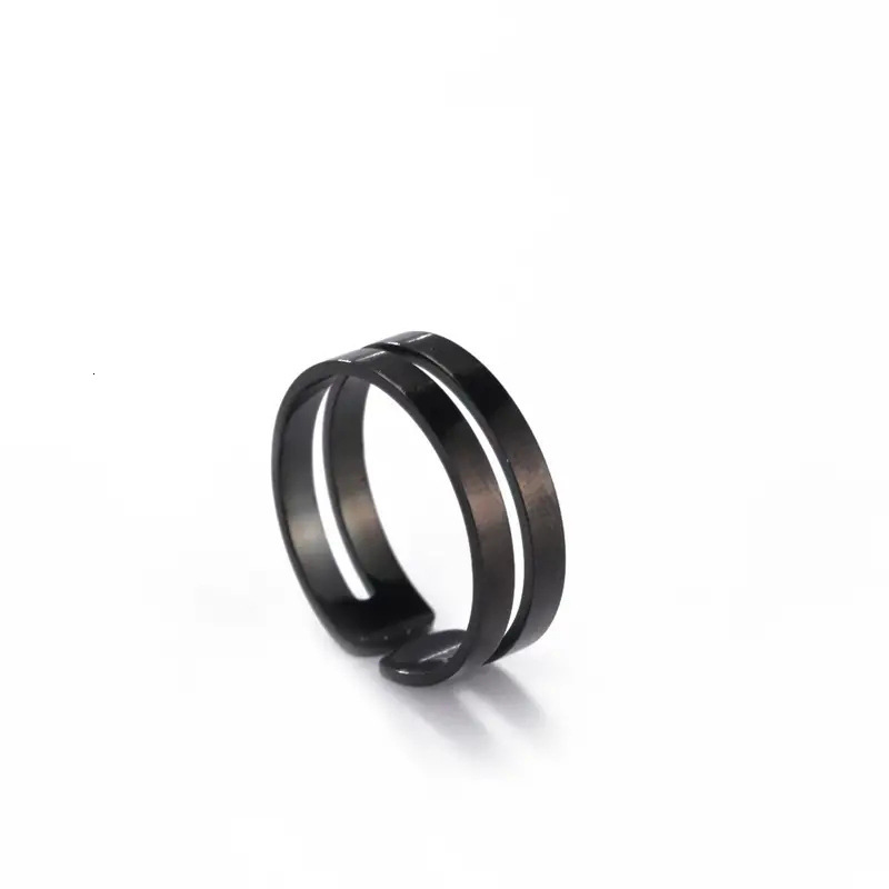 Top Source Jewelry Simple temperament Open Men's and Women's Stainless Steel Ring Handmade Decoration