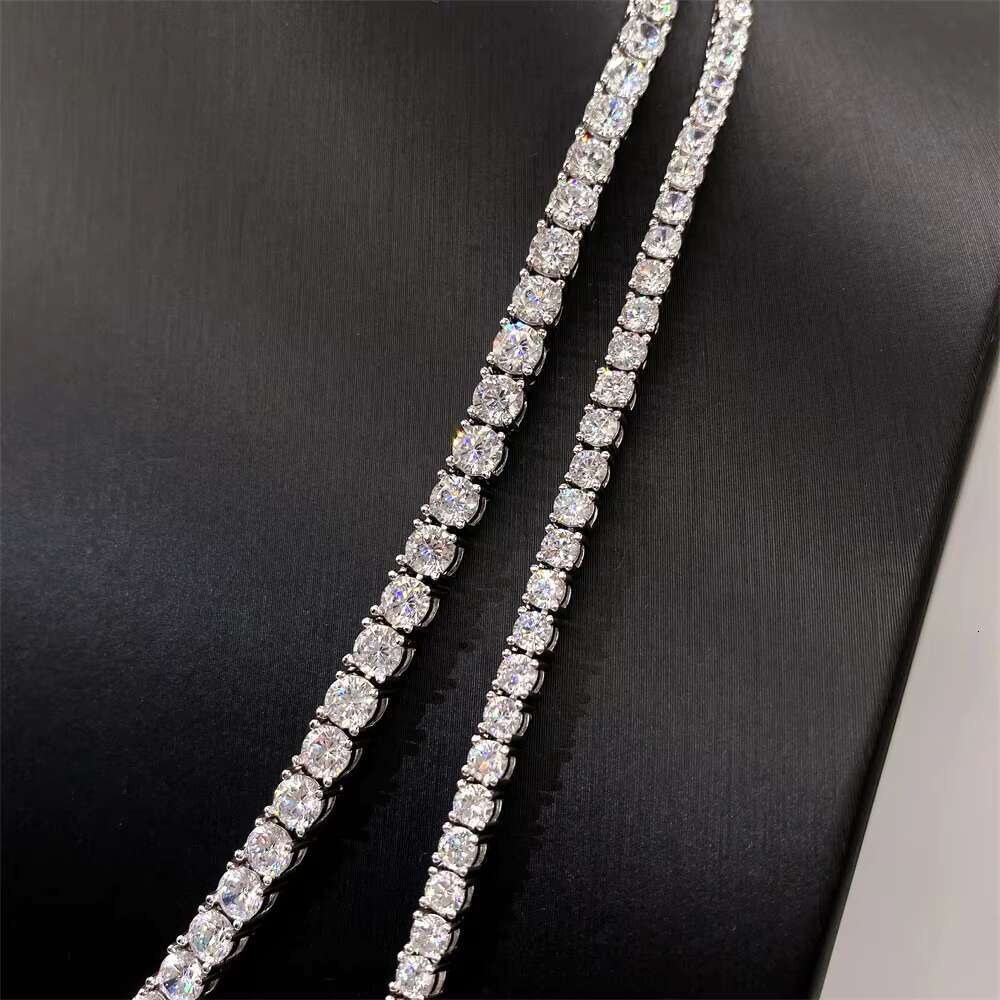 Zuanfa Jewelry Hot Sale Bling Pass Diamond Tester Hip Hop 925 Sliver 3mm Moissanite Tennis Chain