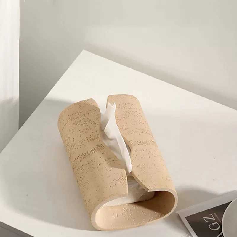 Vintage Cave Stone Tissue Box Resin Coffee Table Napkin Paper Organizer for Bathroom Living Room Home DecorationM251124