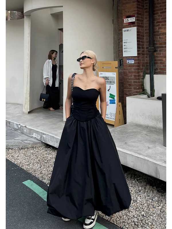 Womens new elastic waist A-line half lengTH womens summer long board girl high waist fashionable womens A3UB M250424