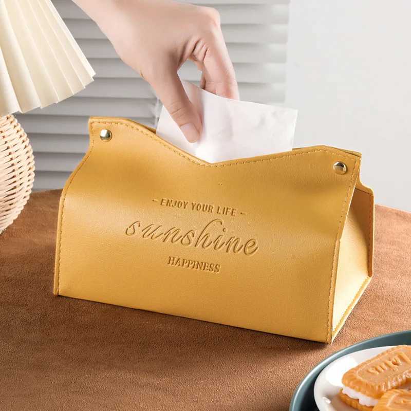 Luxury Leather Tissue Box Cover Modern Home Decor For Kitchen Bathroom Living Room Dining Table Napkin Holder OrganizerM251124