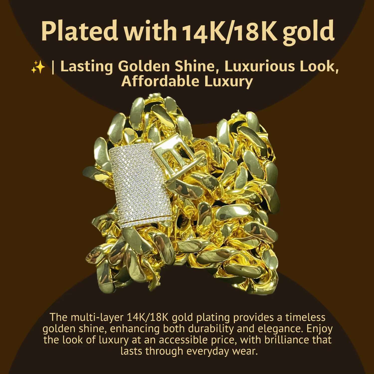Wholesale Choker 14k 18k Gold Chunky Custom Gold Cuban Link Chain Golden Cuban Miami Chain 10mm-22mm Miami Cuban Chain Necklace