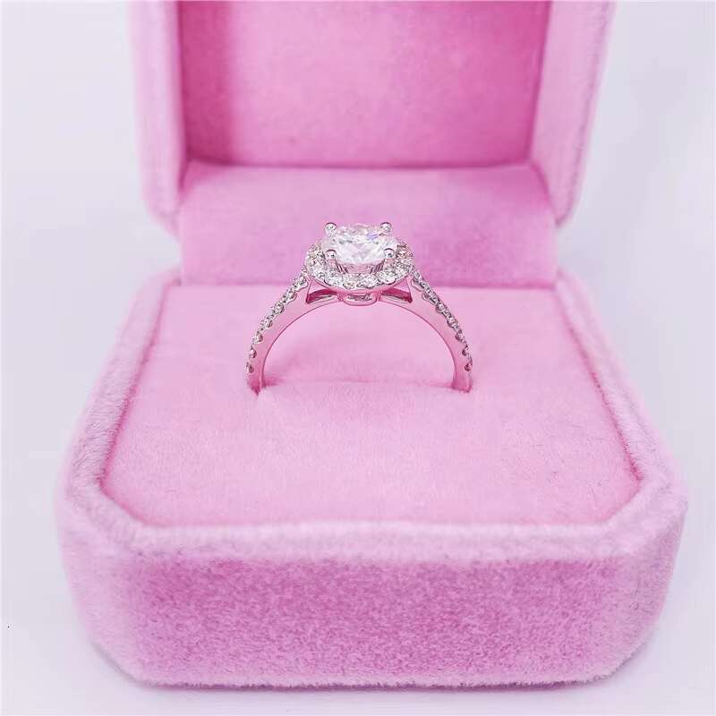 Zuanfa Jewelry Classic Style Prong Setting Women Engagement Rings Jewelry 18 k White Gold Au750 VVS Moissanite Diamond Rings