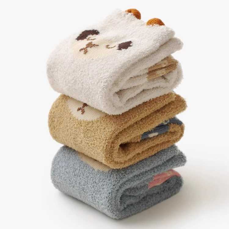 Baby Girl Boy Panda Plush SOCKS Warm Middle Tube Home Floor SOCKS Thickened Winter SOCKS Cozy Animal Footwear G251124
