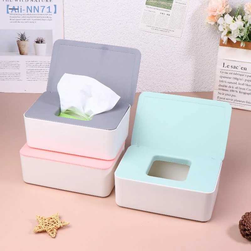 NN71Wet Tissue Box Paper Dispenser Portable With Lid Tissue Storage Box Holder Dustproof Baby Car Organizer NapkinM251124