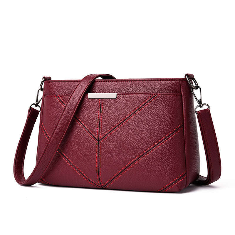 Designer Bag Straight Women's 2025 New Korean Version Trendy Three-Layer Small Single Shoulder Crossbody Soft Leather Mommy Bag