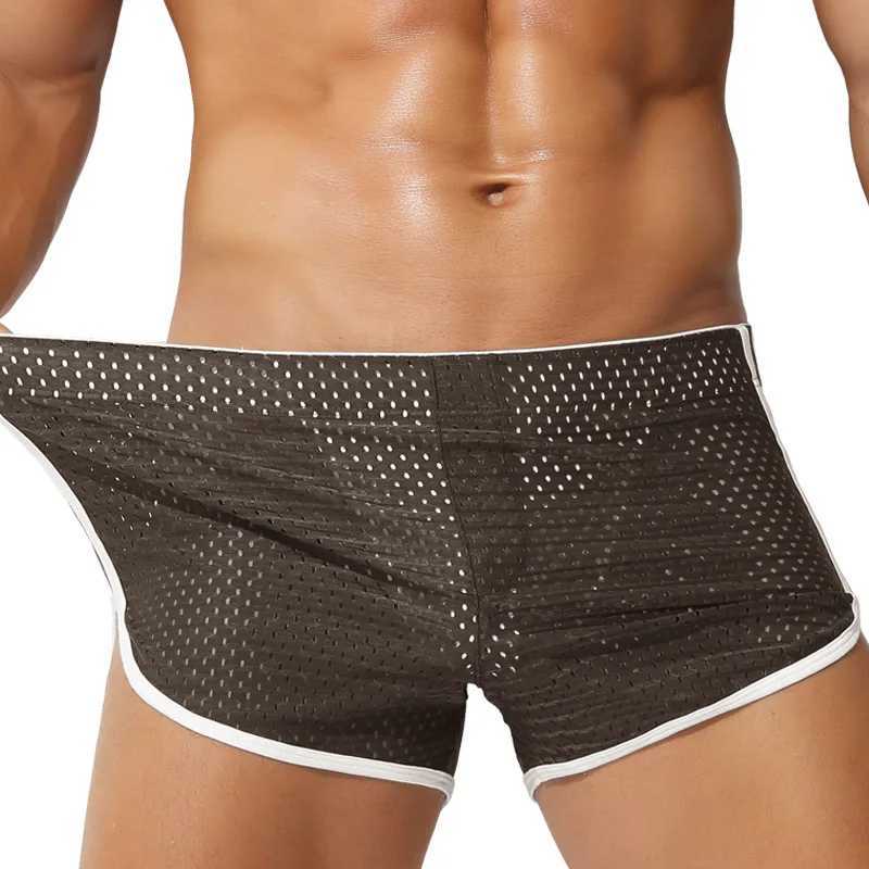 New Arrival Mens underwear shorts mens silk mesh Arow pants mens breathable U-shaped conveyor pocket underwear mens luggage Cueca Calzoncillo Z250424