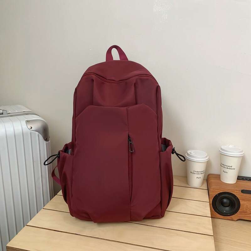 Solid Color Large Capacity Make-Up Class Commuting Female 2023 High School College Students, Leisure Bag For Eating Out, Men's And Women's B
