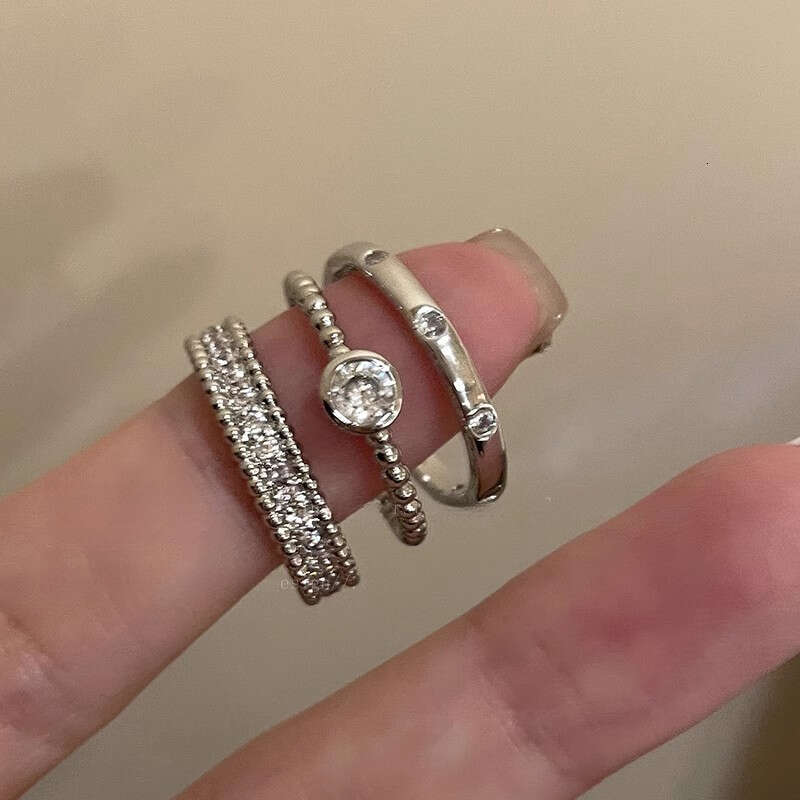 Ring Designer luxury rings Titanium Steel Non Fading Color Zircon Metal Open Set High End Index Finger Simple Minimalist Style Ring