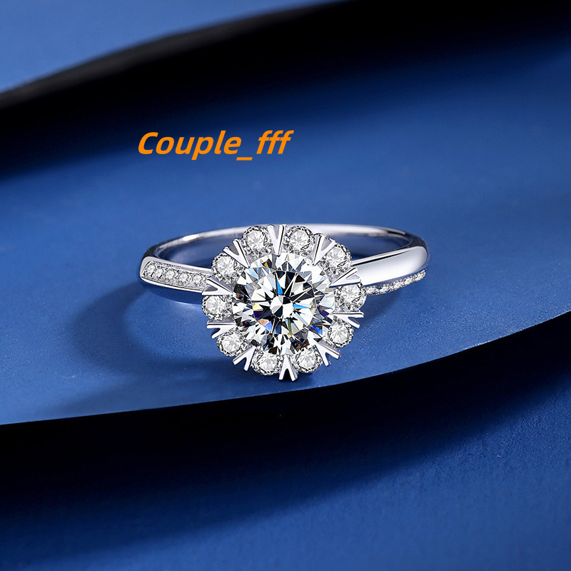 Waterproof Jewelry 1Carat Vvs D Color Moissanite Wedding Ring 925 Sterling Silver Moissanite Engagement Rings For Women