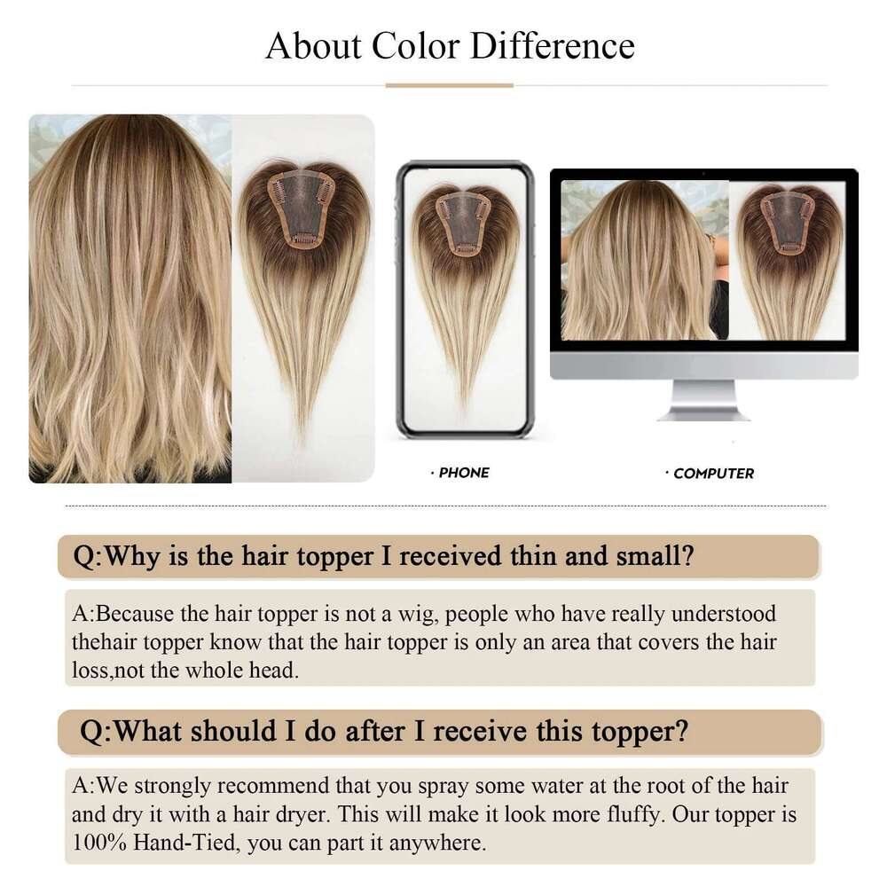 Toppers Middle Part Women Topper With Lace Base Clip In Hair Extensions Blonde Balayage Brown Human Hairpieces