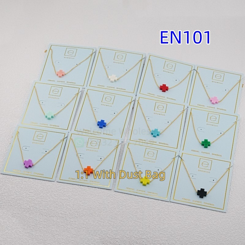 E-Newton 1:1 Brand Cross Pendant Necklaces Brand Jewelry Gold Chain Luxury Jewelry Christmas Gift EN101