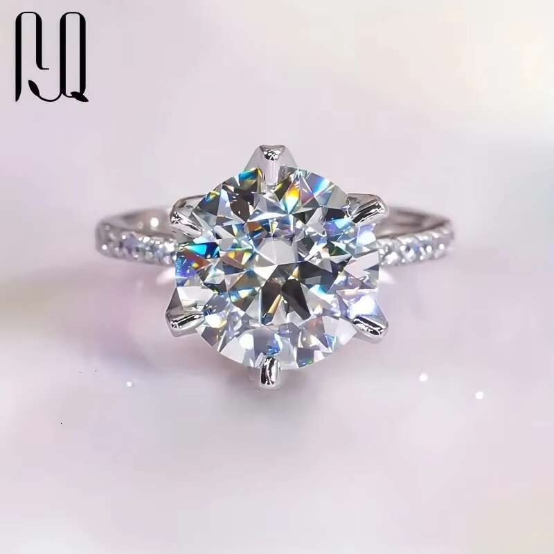 PYQ 5pc Wedding Ring Set 925 Silver Engagement Bands with Crown Moissanite GRA Nickel-Free Luxury Wedding Accessories