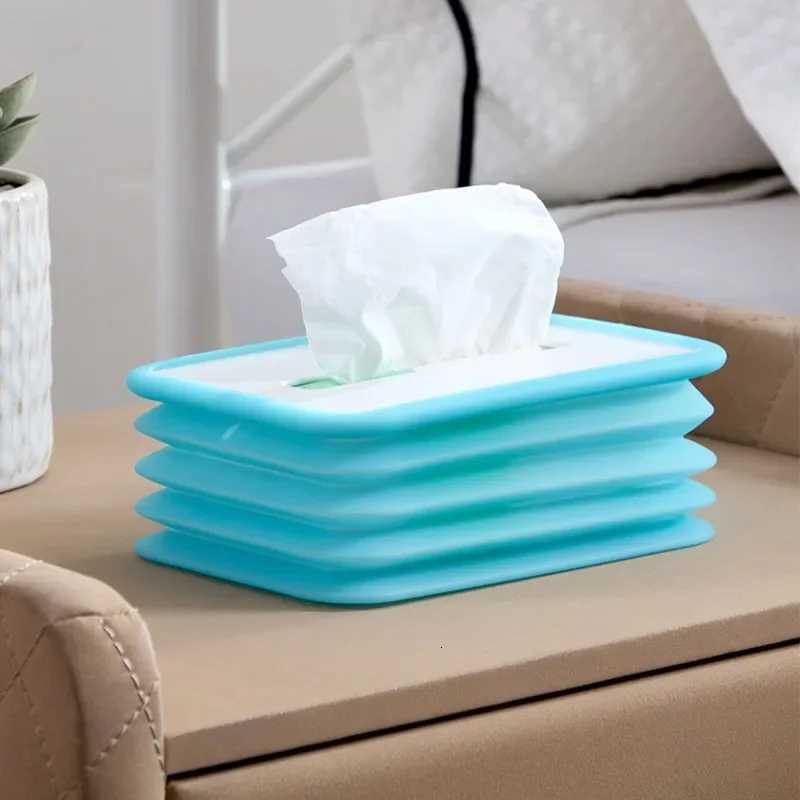 Creative Silicone Folding Lifting Luminous Tissue Box Automatically Presses Down for Home Car Tissue BoxM251124