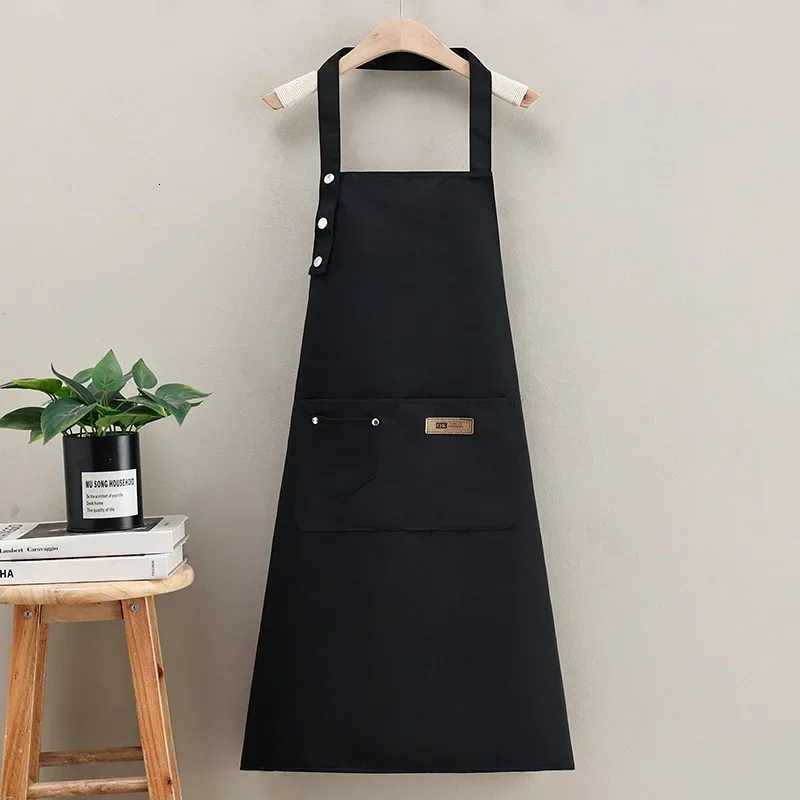 Chef Waiter Cafe Shop Waiter Pure Color Cooking Kitchen Apron For Woman BBQ Hairdresser Aprons Bibs Kitchen Accessory C251124