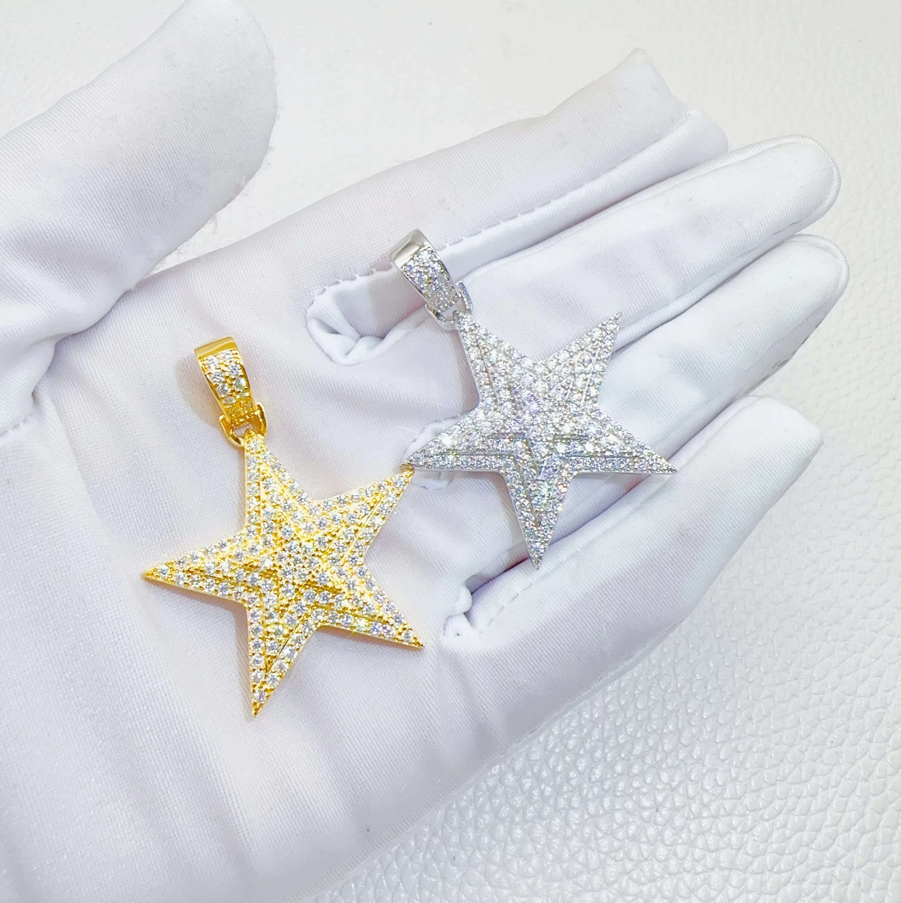 Moissanite Jewelry VVS Lab Diamond Iced Out Custom Pendant Hip Hop Star Pendant for Men women