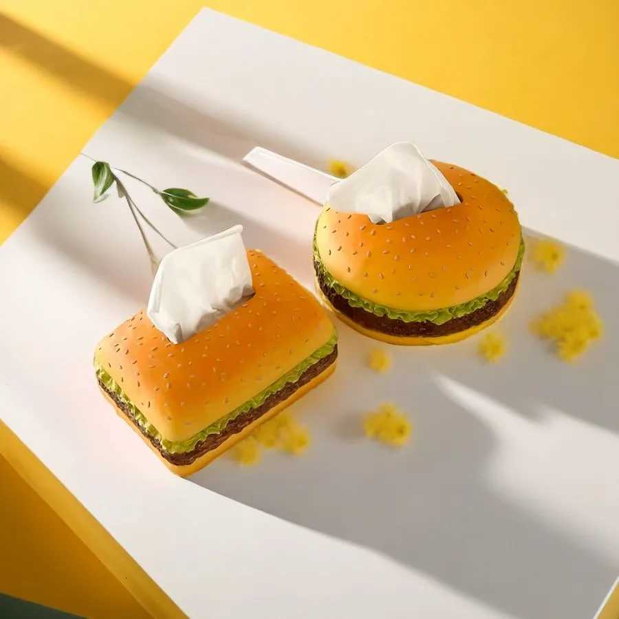 Hamburg tissue box simulation creativity is okay retro living room drawer paper box home fun decoration ornamentsM251124