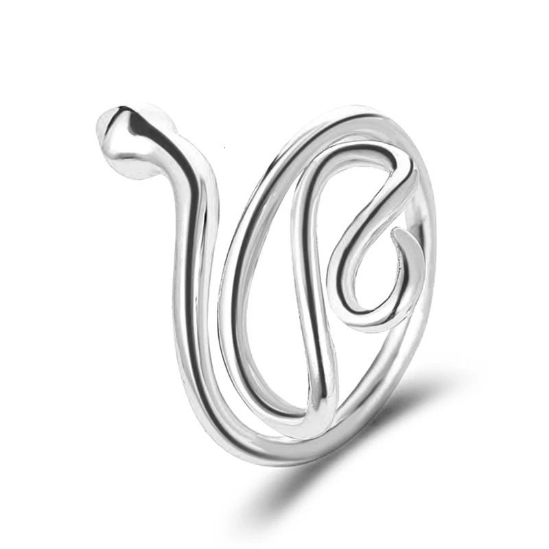 Top source INS style niche design women's fashionable snake shaped opening ring, zodiac fashion ring