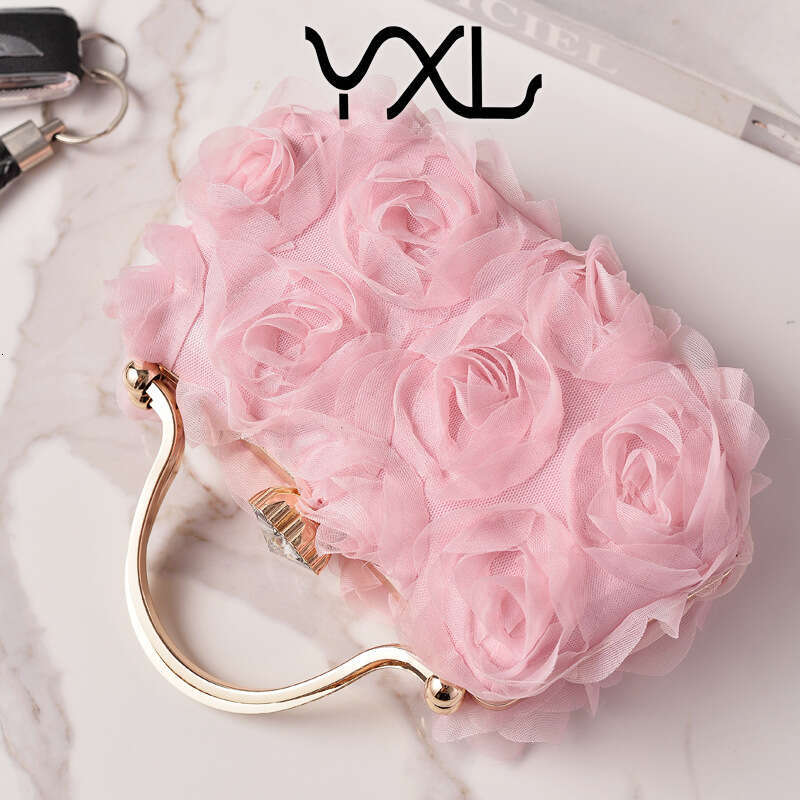 Dinner Bag Flower Banquet Bridal Wedding White Dress Package Partybag KQ