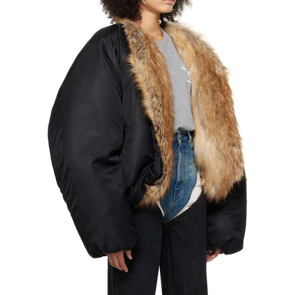 LGRQ Solid Patchwork Faux Fur Liner Looes Winter Coat Women High Quality Street Wear Casual Parkas Female Fashion Parka19z1895