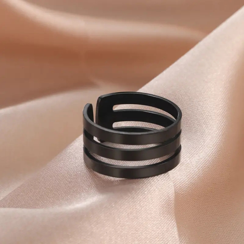 Top Source Jewelry Simple temperament Open Men's and Women's Stainless Steel Ring Handmade Decoration