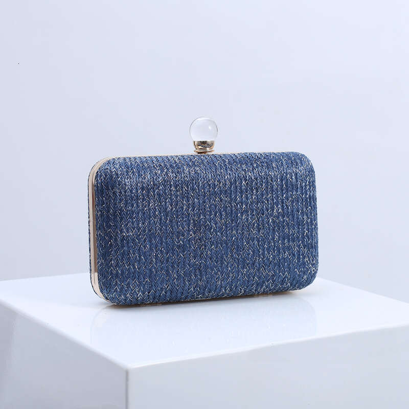 Dinner Bag Creative Summer Grass Woven Fabric Handheld Fashionable Multi Color Versatile Evening Women S Bag Water Wave Pattern KQ