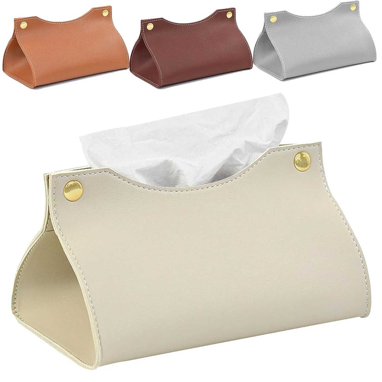 Pu Leather Tissue Box Cover Holder Car Living Room Bedroom Decoration Kitchen Desktop Nordic Home Napkin Holder Large StorageM251124