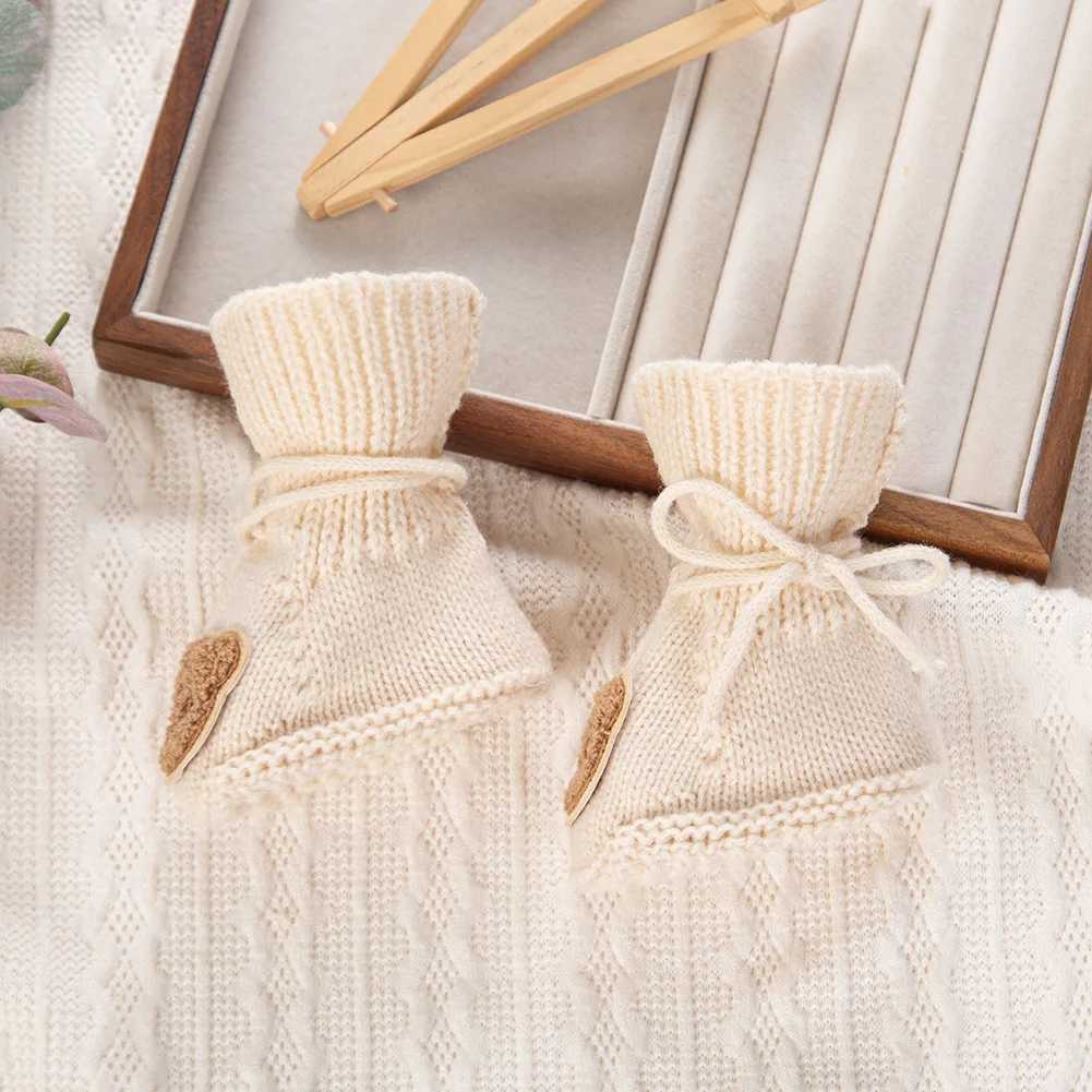0-12M Cute Bear Infant Baby Socks Footwear Fall Winter Knitted Birthday Gifts Photo Props Boutique Ankle Sock Toddler Stockings G251124