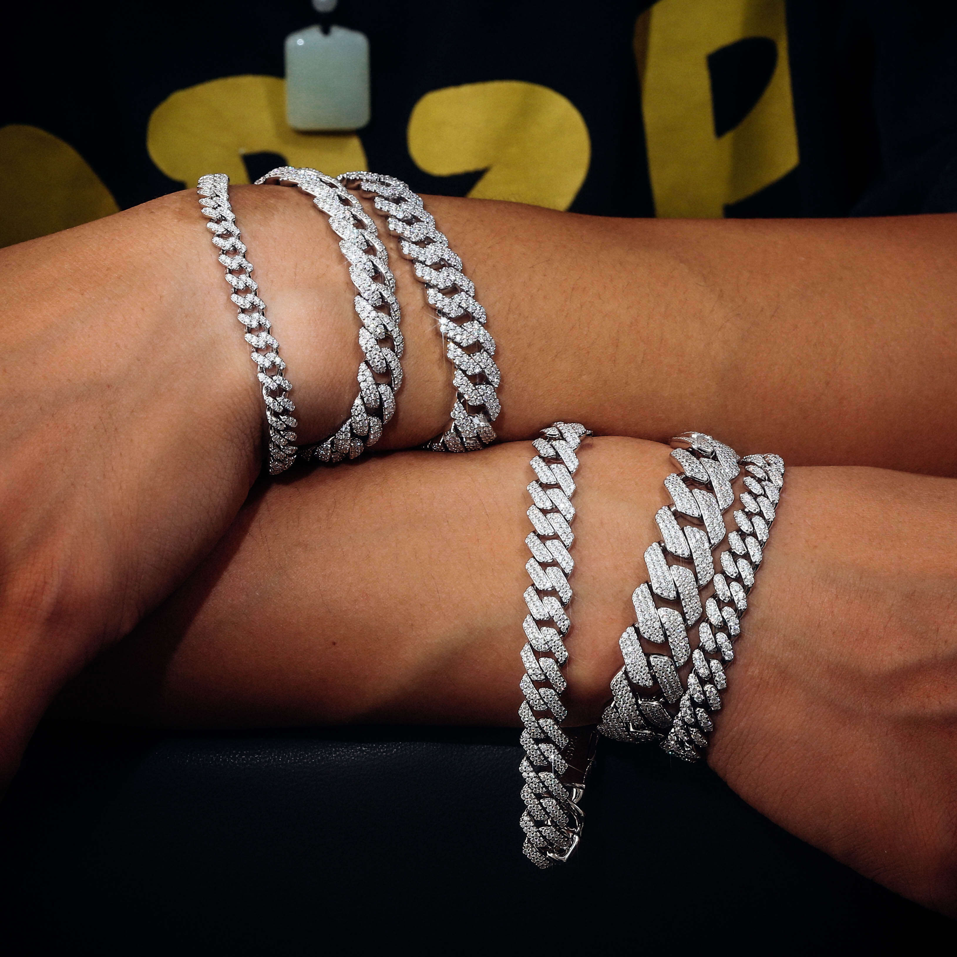 6mm 8mm 10mm 12mm 15mm Ice Out Diamond Cuban Bracelet 18k Gold Plated 925 Silver Moissanite Men Fashion Cuban Link Bracelet