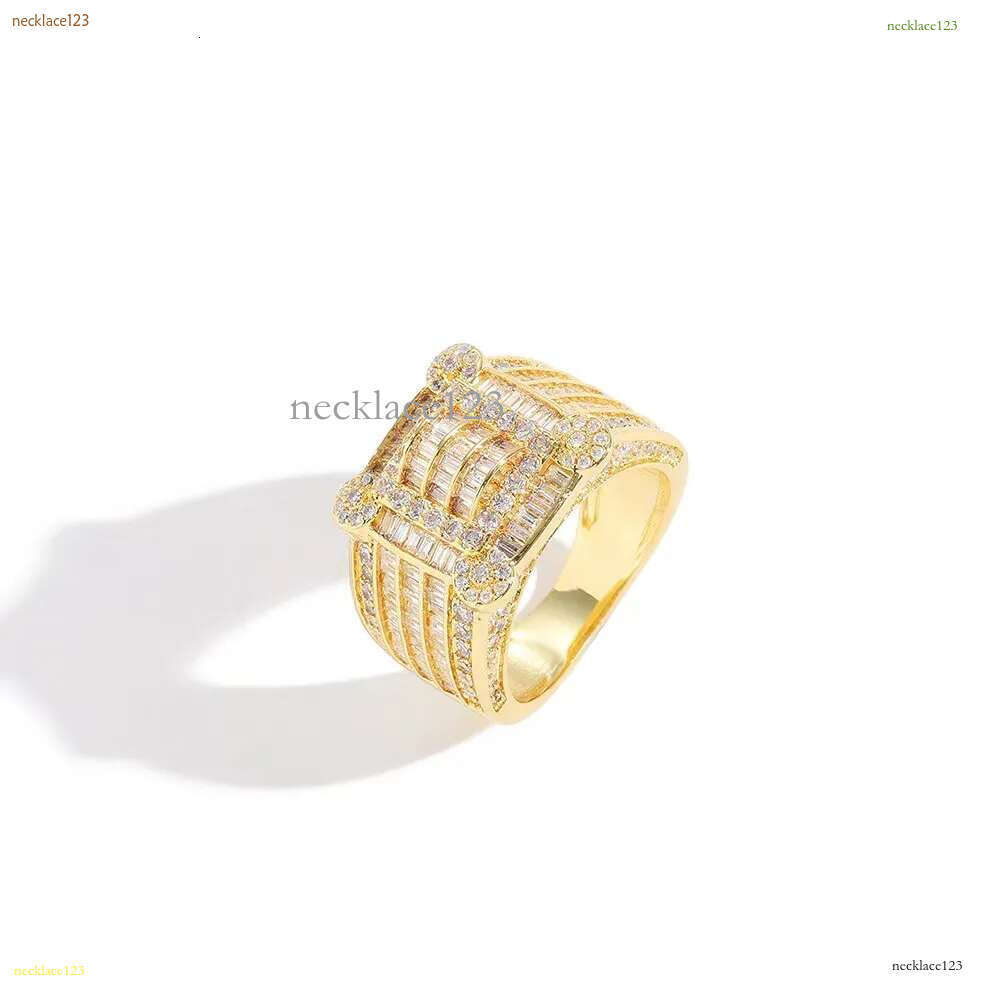 Fine Jewelry Iced Out Hip Hop Cuban k Ring Gold Plated Sterg Sier VVS Moissanite Dia