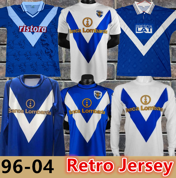 1996 1997 98 2003 2004 Brescia Calcio Retro Soccer Jerseys GUANA BAGGIO CARACCIOLO MAURI DI BIAGIO Home Away Long Sleeve Football Shirt Uniforms