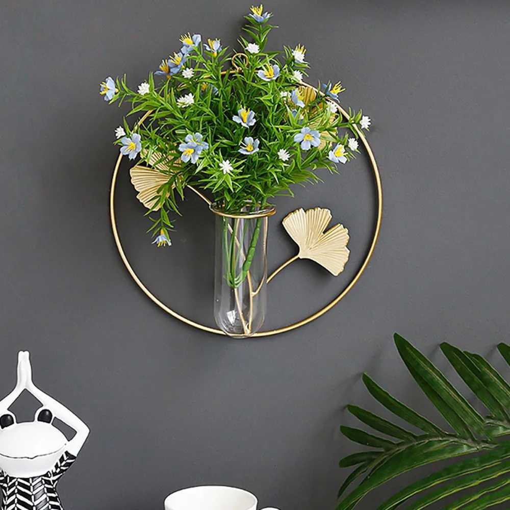 Iron Wall Mounted Vase Dried Flower Hydroponics Living Room Wall Decoration Luxury Water Flower Creative Home Wall Decoration C251124
