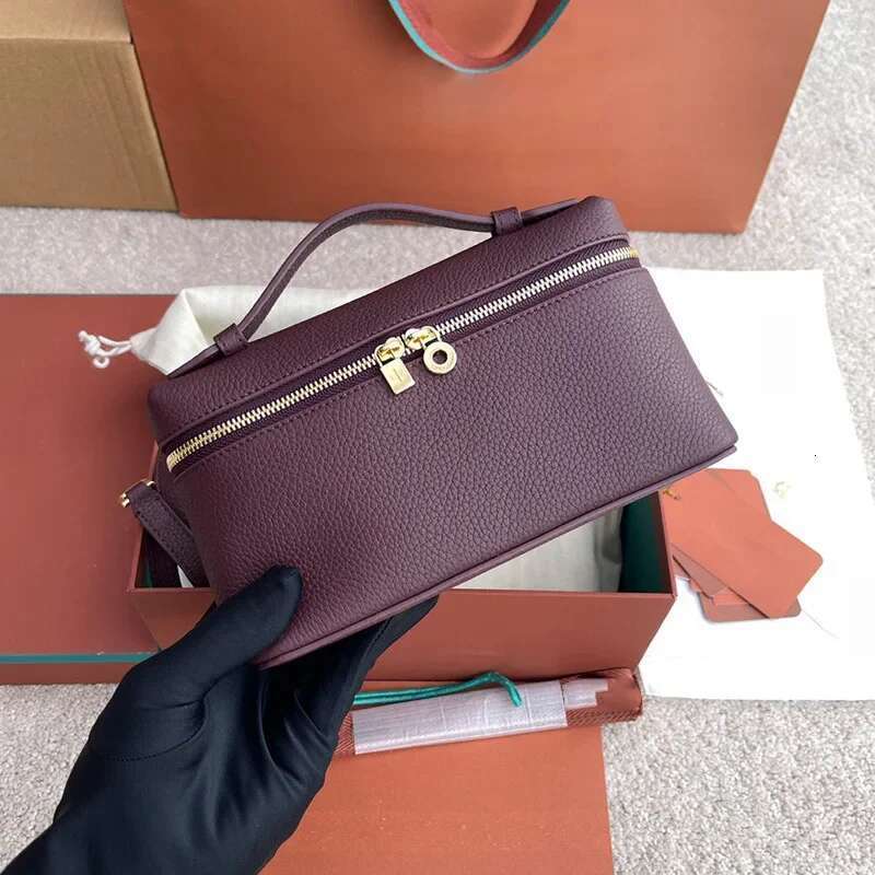 Customized Cross-Border Lunch Box Handbag Single Shoulder Slant Carry Lychee Pattern Leather Bag Versatile Neutral Minimalist St
